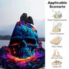 1pc Skull Printing Lightweight Flannel Blanket, Comfortable and Warm Blanket, for Camping Sofa Bed and Couch Office, Gift