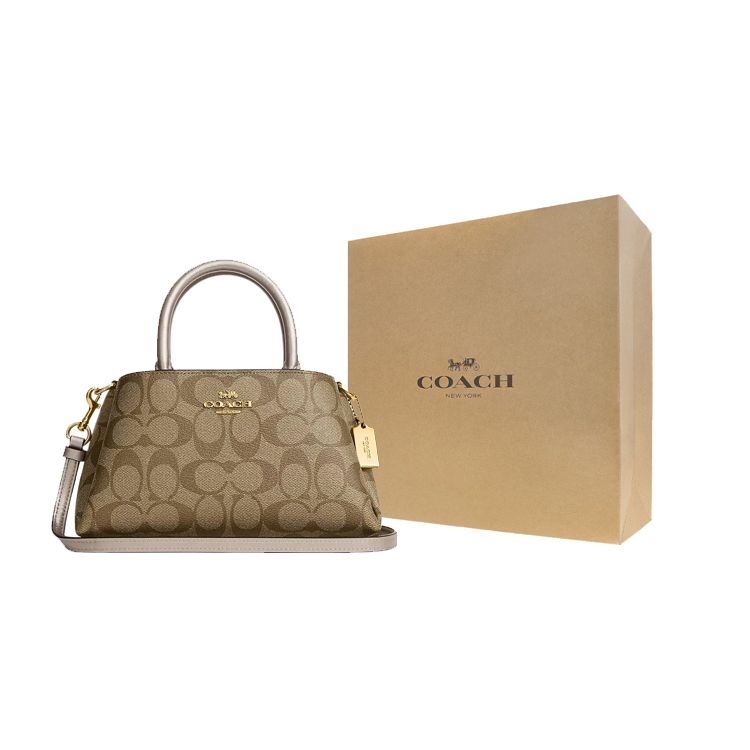 Coach Zuri 22 Classic Monogram Logo Hardware Detachable Shoulder Strap Leather Crossbody Bag Small Women Crossbody Bag Champagne CN308-IMOHY