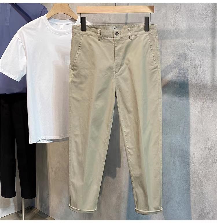 Hot-selling old money style men's nine-point suit pants summer factory straight loose trendy casual pants