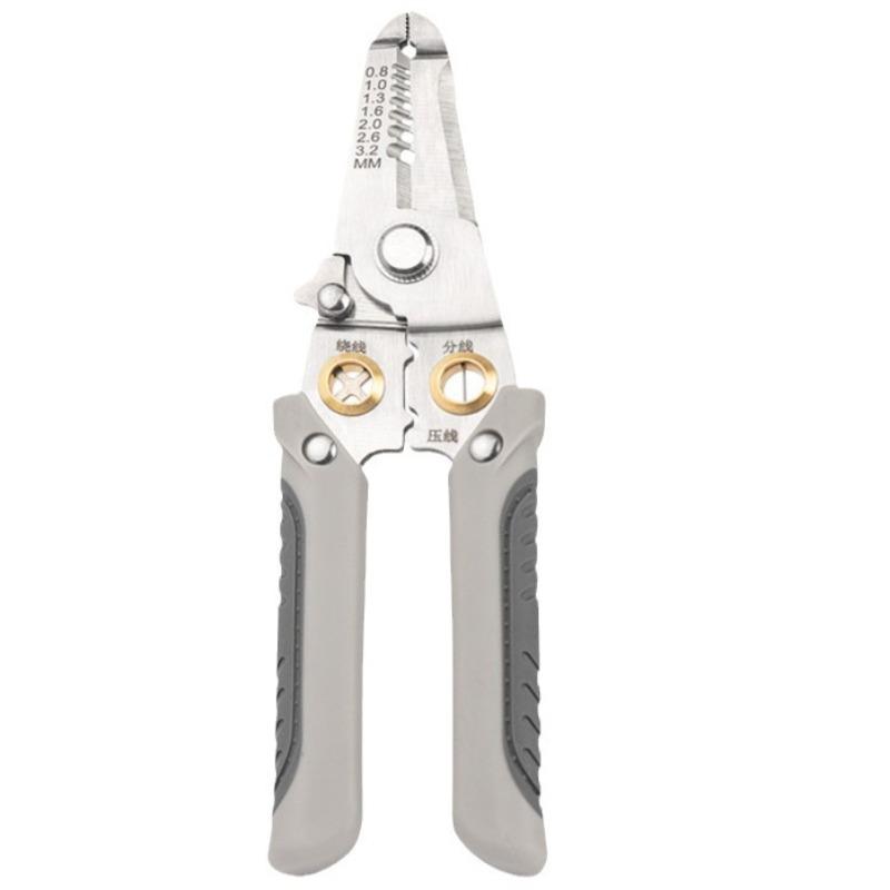 Stainless Steel Wire Strippers, Multi-functional Cable Crimping, Splitting, Peeling Pliers, Wire Cutters, Peeling Pliers