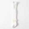 White Knit Girls' Leggings & Tights Set with Bow - Baby Bodysuit, Base Layer, Socks for Spring & Autumn