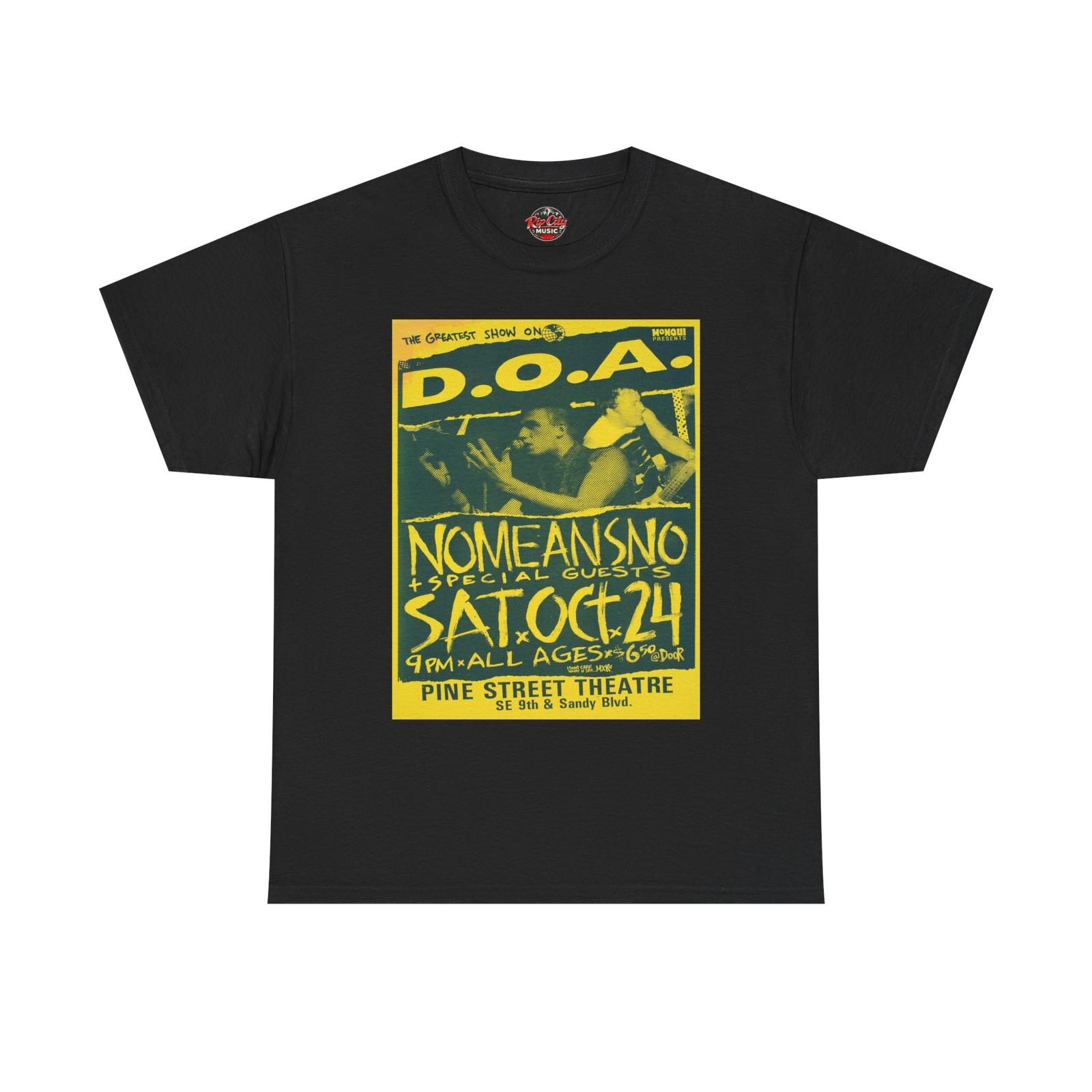 DOA Oct 24 Pine Street Theatre Portland Oregon Retro Concert Poster T-Shirt XXXL
