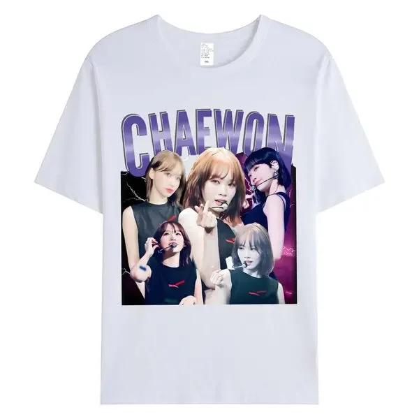2026 Nuova Kim ChaeWon maglietta da uomo 100% cotone stile regolare Unisex oversize Y2K T-shirt Casual Larga Outdoor Street