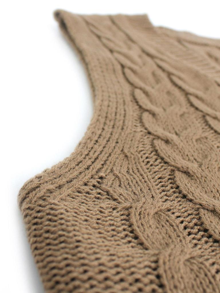 European and American Women's V-Neck Sleeveless Twisted Sweater Vest