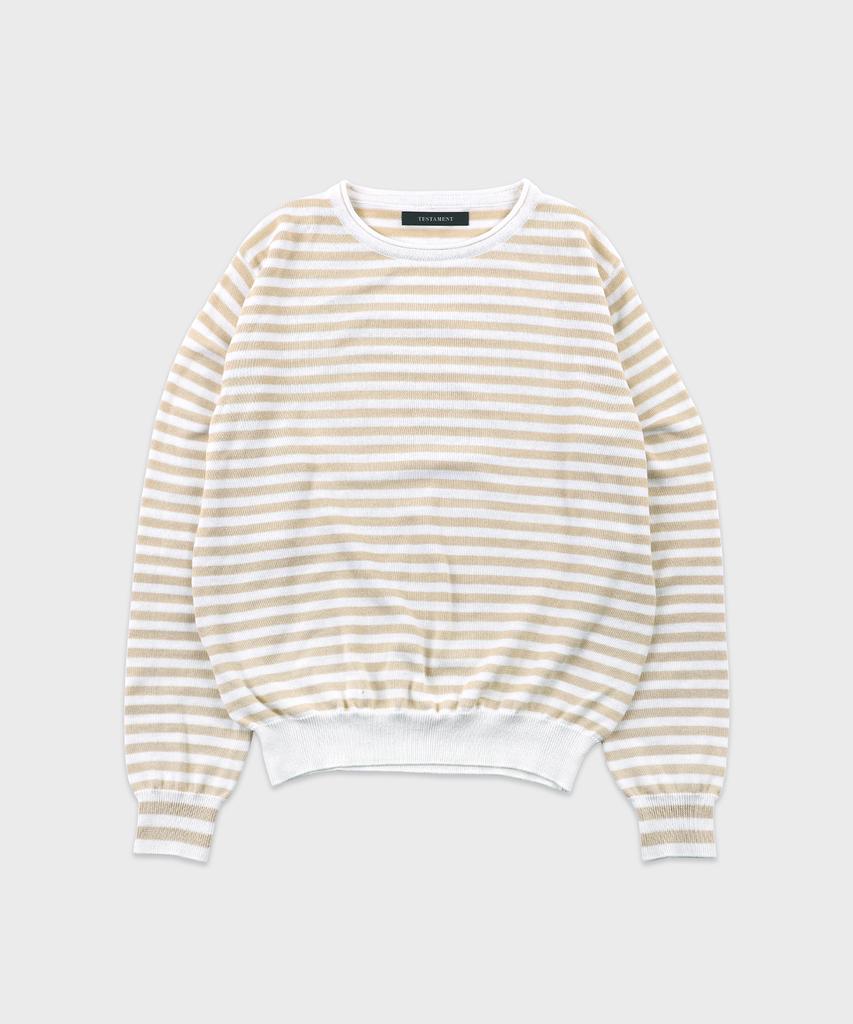 TESTAMENT Stripe Crewneck Knit(Beige)