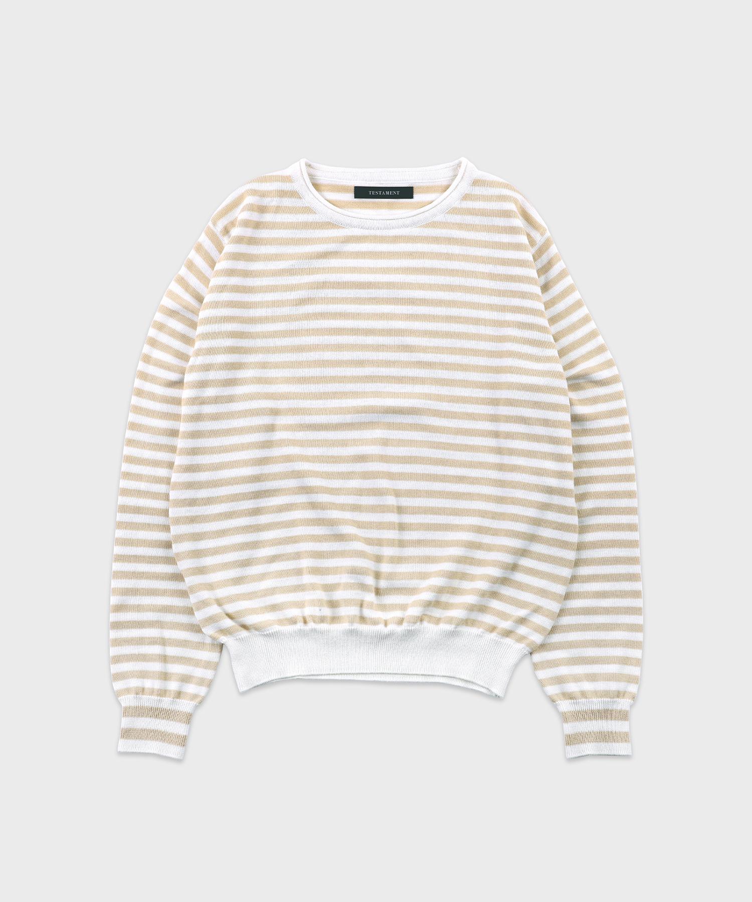 Testament Stripe Crewneck Knit(Beige) Beige/2