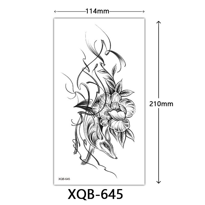 Small Full Arm Tattoo Sticker, Flower Letters, Plain Flower Tattoo Sticker Tattoo