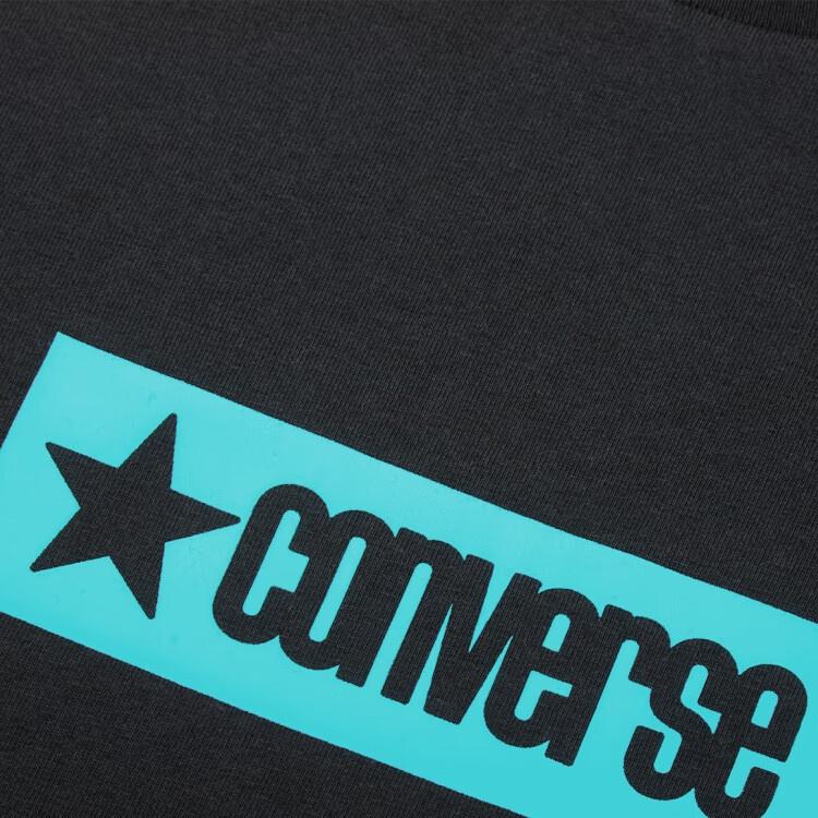 Converse T Shirts Men's Black Crew Neck Moderate Straight Fit 10027995-A05