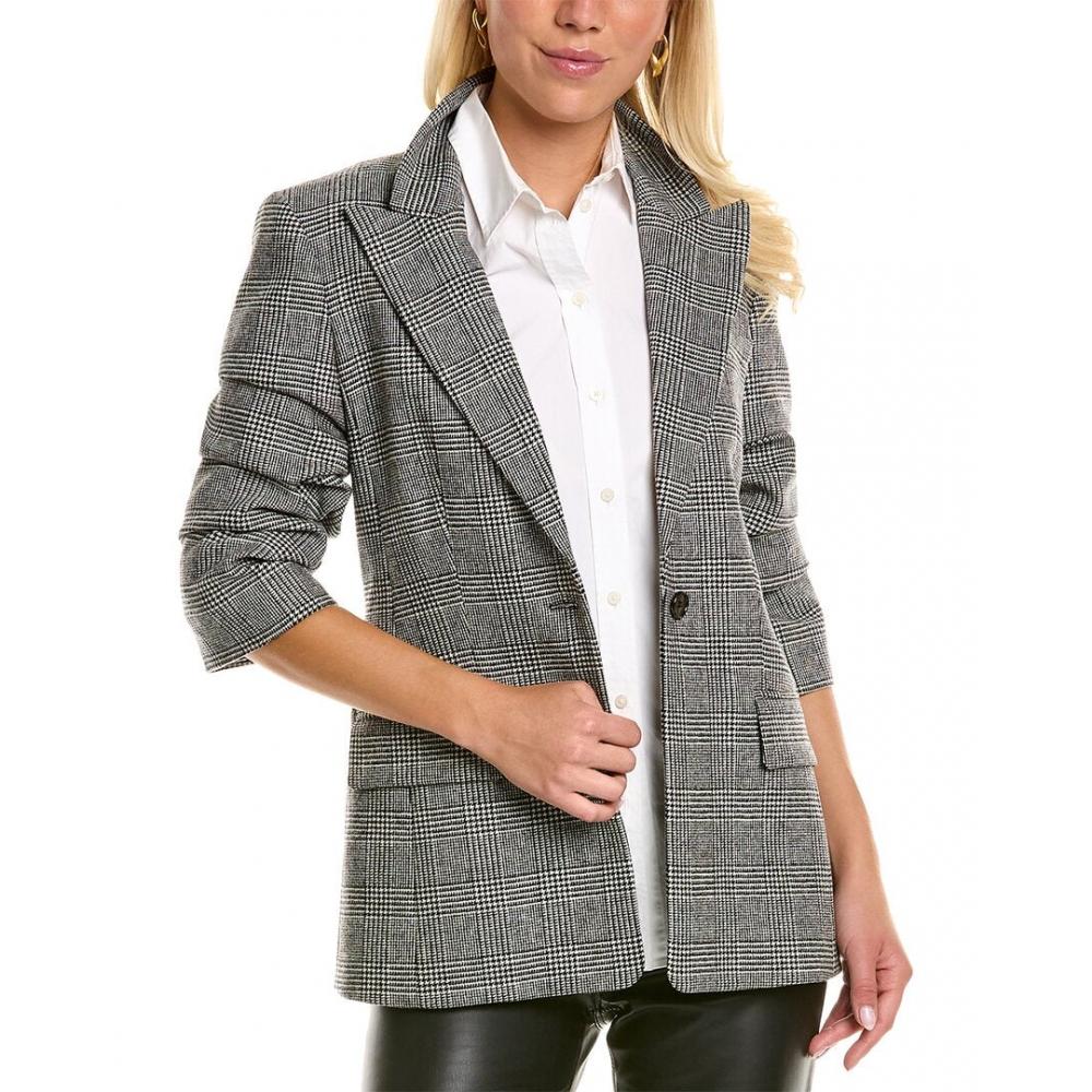 

Michael Kors Блейзер из смесовой шерсти Glenplaid черный