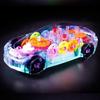 Universal Transparent Electric Toy Set: Racing Car, Train & Helicopter with Lights & Music for Children's Birthday Gift