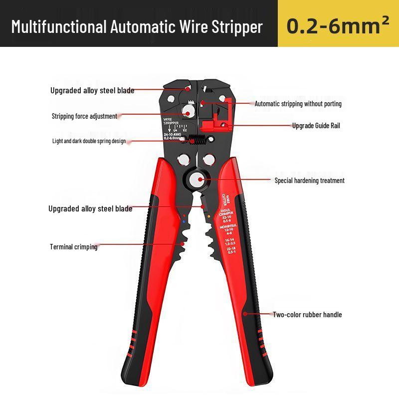 10mm² Electrician s Automatic Wire Stripper & Crimping Tool