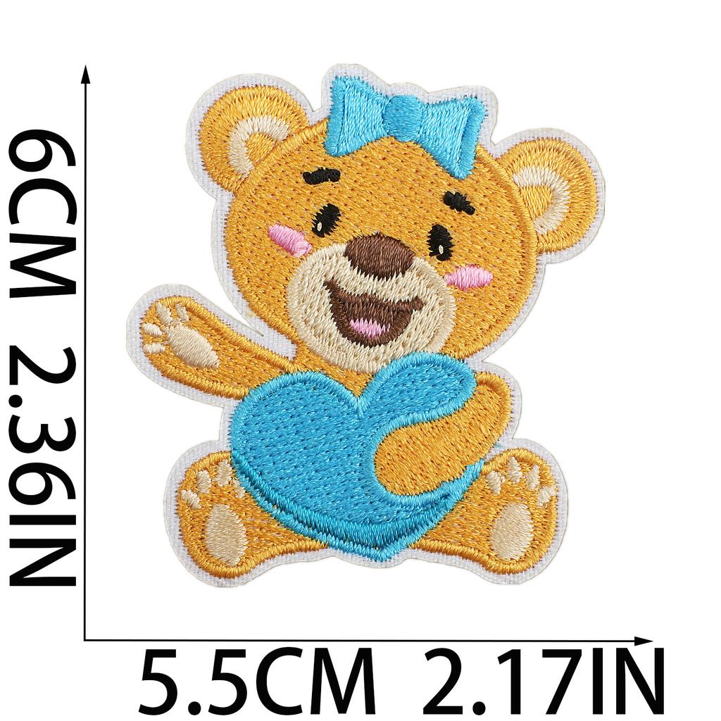 Female Treasure Toy Deer Decorative Embroidery Cloth Sticker Cartoon Bear Patch Sticker Saliva Pocket Milk Bottle Computer Embroidery Label Ironing