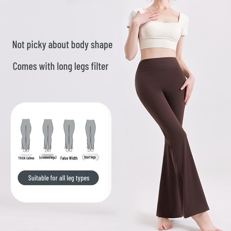 High-Waist Micro-Flared Yoga Pants - Women's Slimming, Hip-Lifting, Quick-Dry Fitness Leggings with Seamless Design