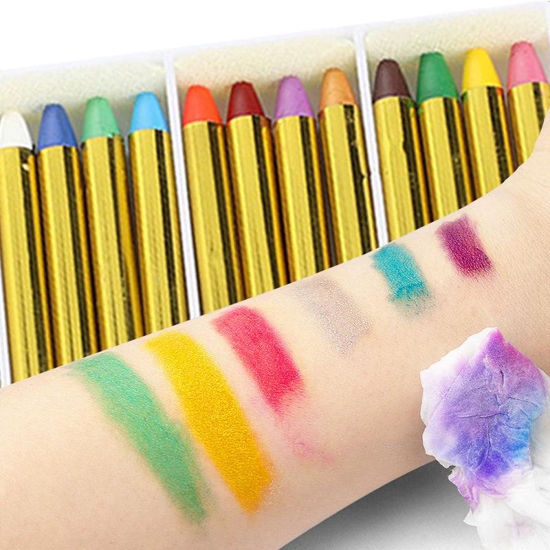 16-Color Face Paint Crayons for Kids - Perfect for Children's Day & Halloween