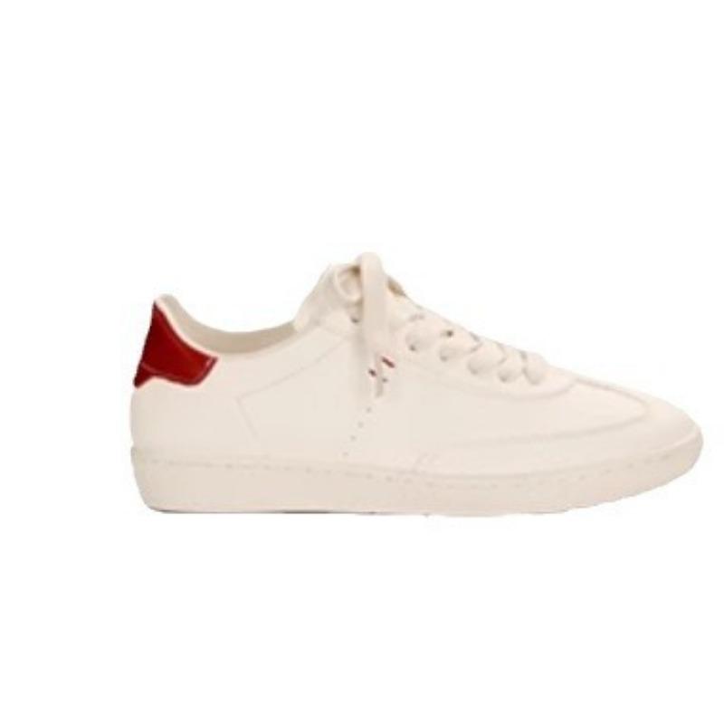 Cowhide leather lace-up casual versatile sports shoes color matching thick-soled soft waxy little white shoes women's board shoes