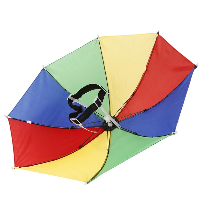 Portable Rain Hat Outdoor Folding Umbrella Fishing Sun Shade Anti-UV Camping Fishing Headwear Cap Beach Head Hats Accessory