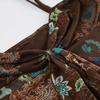 Top Canotta da Donna Estiva con Spalline Sottili, Stampa Floreale Paisley, Rete Trasparente, Nodo Frontale, Vestibilità Aderente