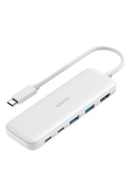 Anker 332 Hub 100W USB PD 4K HDMI 5Gbps Data Ports USB-C (5-in-1) White, Support, Port, High-Speed Transfer, USB-C/USB-A