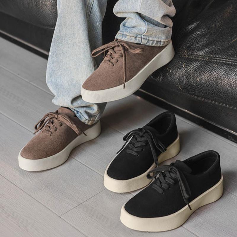 Fashion Concise Niche Design Low Top Thick Soled Shoes Men's 2025 Autumn New Fashion Trend Comfortable Versatile Lace Up Chunky sneakers