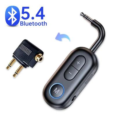 2 In 1 Bluetooth 5.4 Audio Transmitter Receiver 3.5MM AUX Hifi Stereo Music Wireless Adapter With Mic For Car Airplane TV PC Speaker Headsets