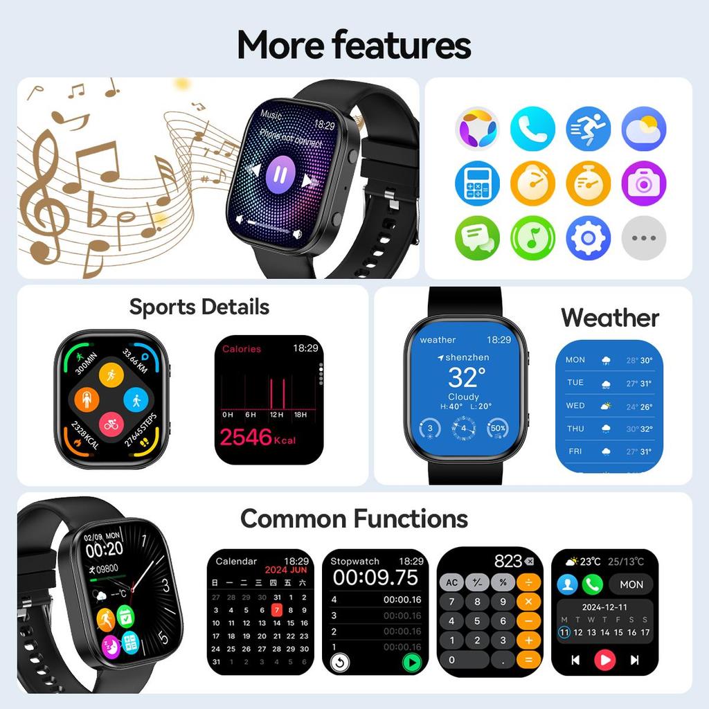 Smart Watch for Men, 120 Sports Modes Smartwatch IP67 Waterproof, Sleep Monitor, Bluetooth Call & Music Control Fitness Watch for Android/iPhone