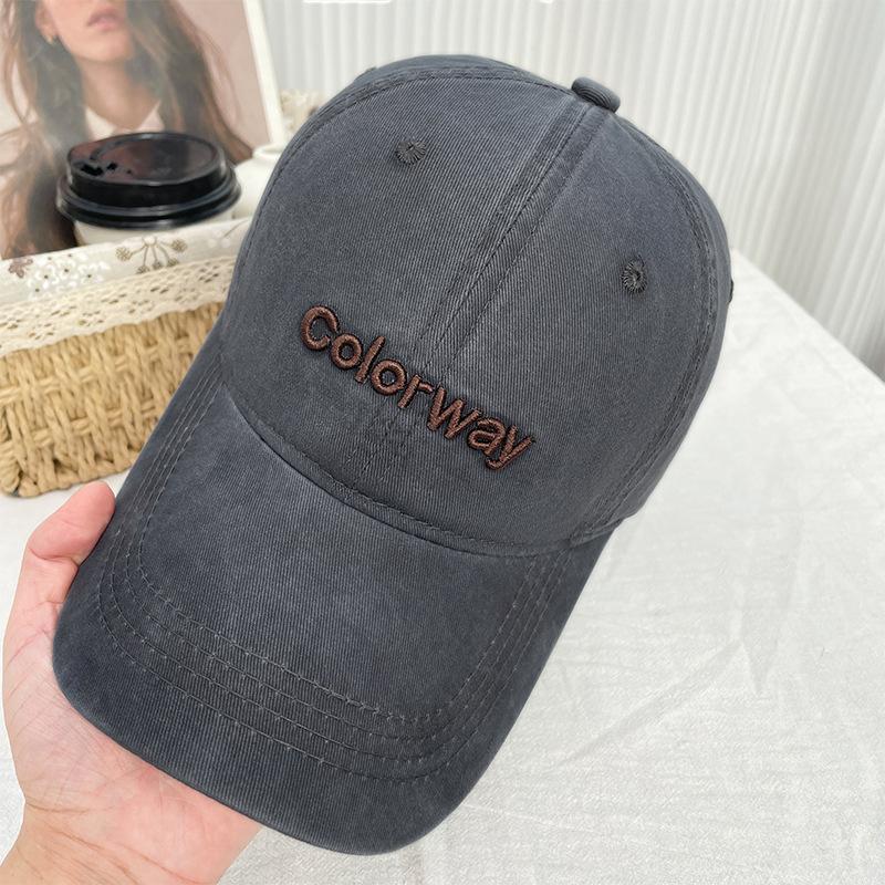 

Бейсболка с вышивкой букв Мужская всесезонная универсальная кепка для большого обхвата головы Студенческая спортивная солнцезащитная кепка