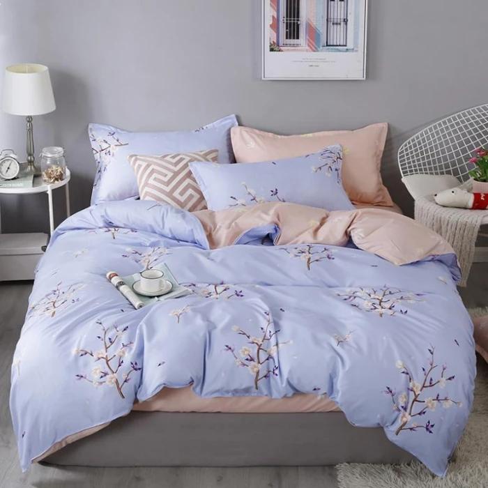 New Comfortable Soft Skin-friendly Cotton Aloe Vera Cotton Four-piece Set Active Cotton Bedding Sheet Quilt Cover