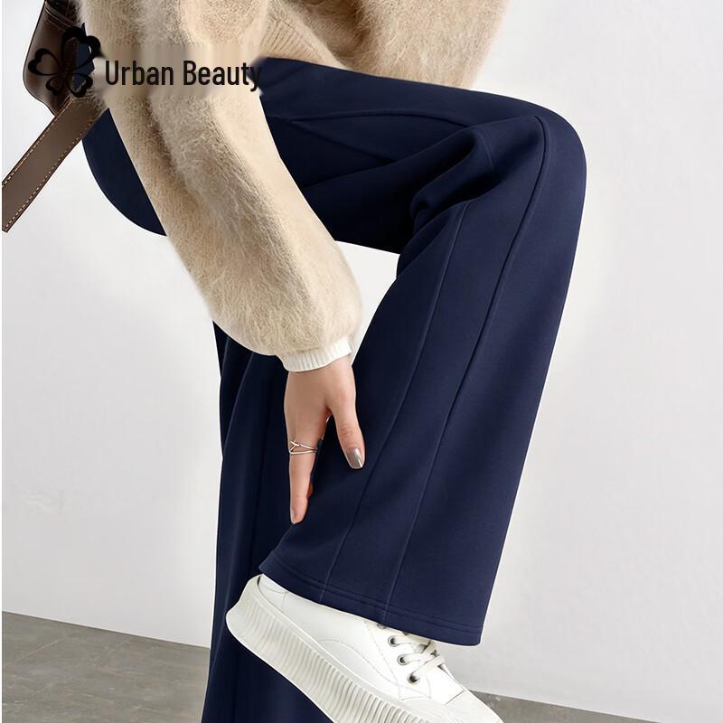 Women s Fleece-lined Loose Wide-Leg Casual Pants 2XL