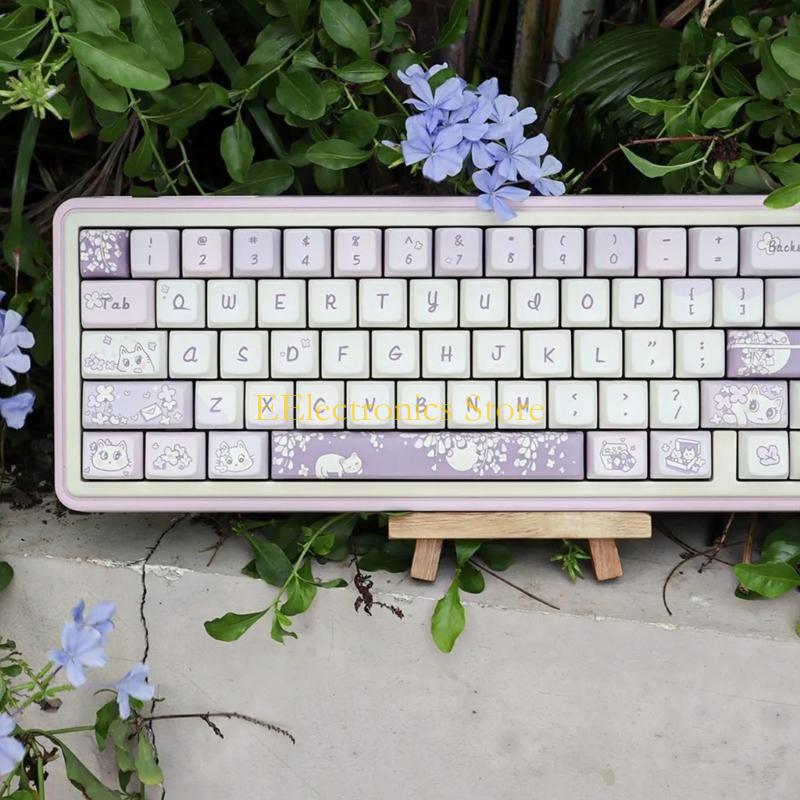 B03C Keycaps MDA Profile Cartoon Cute Animal PBT DyeSublimation 151 Keys Keycap Suitable for CrossCore Mechanical Keyboards