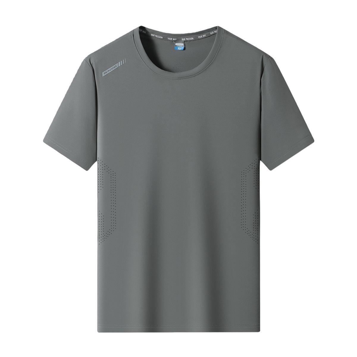 Men s Summer Quick-Dry Breathable Ice Silk Sports T-Shirt 3XL