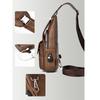 Men's Chest Bag USB Design Messenger Backpack Retro Fabric Shoulder Messenger Bag Sports Small Bag