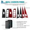 Real Carbon Fiber  Car Window Switch Panel Sticker LHD RHD Trim For BMW 5 Series i5 G60 G61 G68 2024 2025
