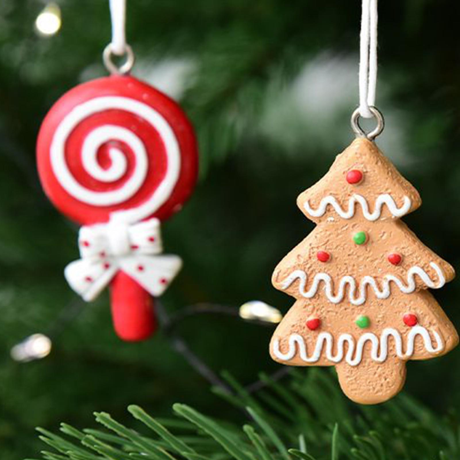 

Christmas Tree Decorations 16 Pieces Resin 3D Pendant Classic Christmas Gingerbread Decorations For Holiday Indoor Family Home CHINA