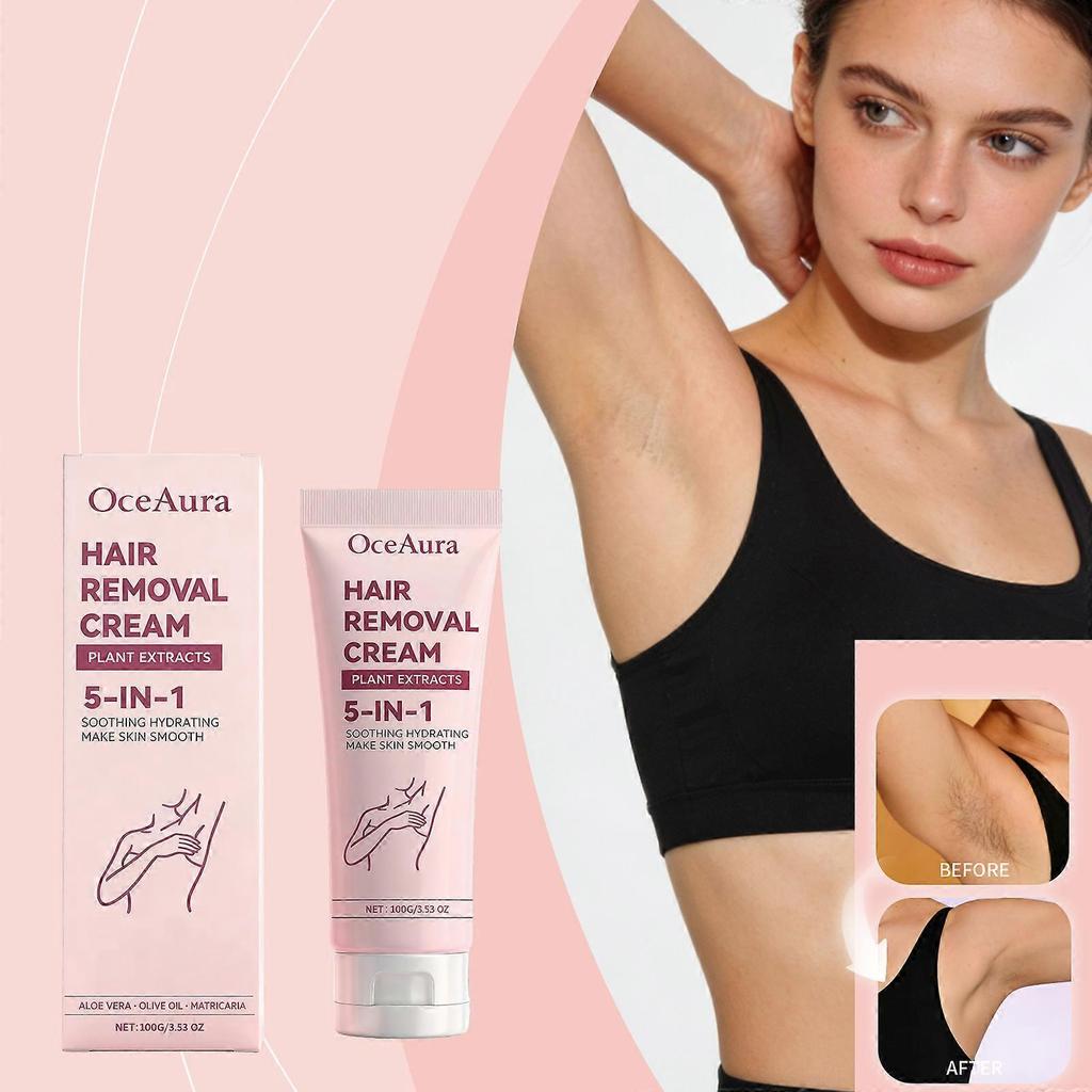 OceAura Body Hair Removal Cream, Daily Care for Moisturizing Body Skin; Soft, Gentle, Refreshing, and Easy To Rinse.