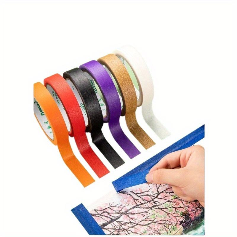 5 Rollen farbenfrohes Abdeckband für Kunst & Handwerk - Leicht reißbares Papierband, Haftet auf Kunststoff, Holz, Glas, Ideal für Kunst, Handwerk, Beschriftung