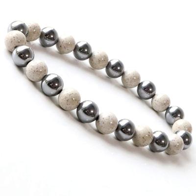 Terahertz Ore Hokutolite Bracelet 8mm Far Infrared Power Stone Inner Circumference Approx. 19.5cm