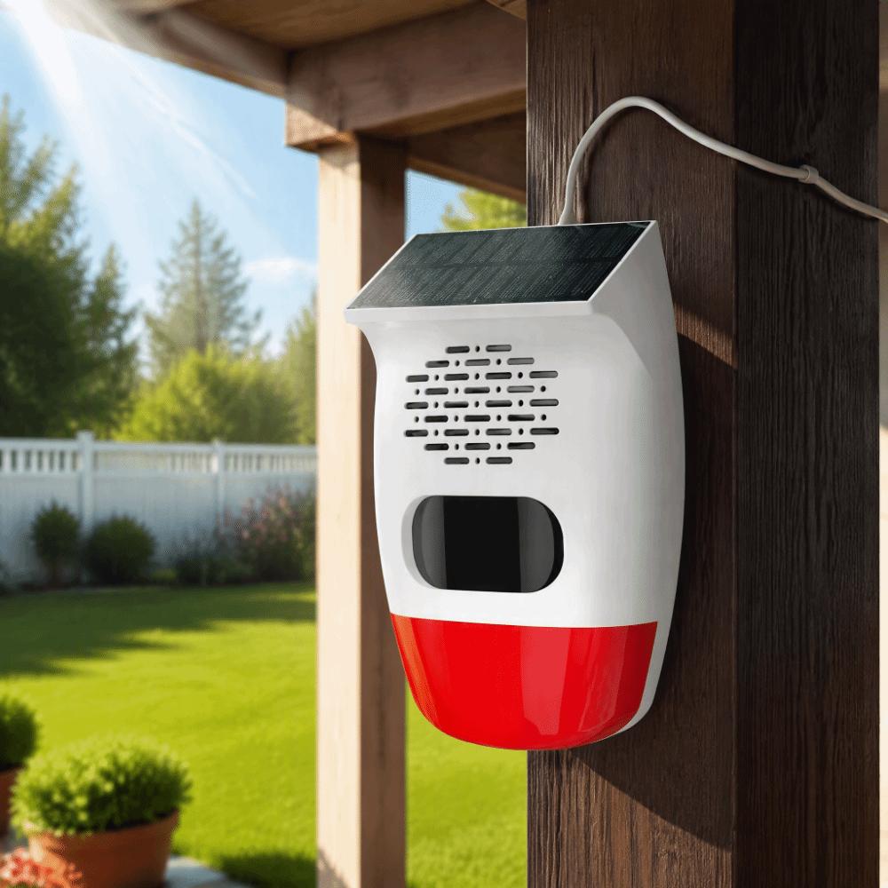 Rechargeable Solar Alarm Multifunctional Solar Charging Alarm Security Alarm Siren Garage Security