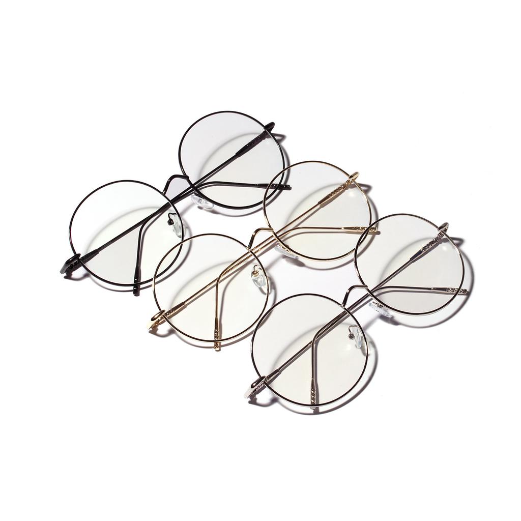 19518 Rahmen Metall Großer Rahmen Rund Flachspiegel Damen Große Gesichtsabdeckung Fleisch Retro Dünner Rahmen Brille Herren