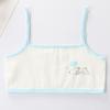 Girls' Cotton Breathable Training Bra - Wire-Free, Cartoon Design, Ages 8-12.