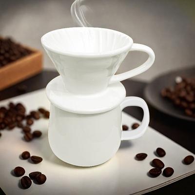 Ceramiczny Dripper do Kawy Styl Silnika Kubek Filtra do Kawy Drip Stały Ekspres do Kawy Pour Over Oddzielny Stojak na 1-2 Filiżanki