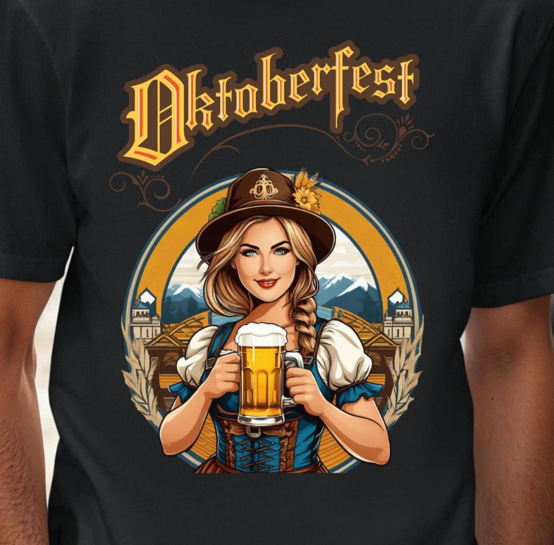 Oktoberfest Beer Maiden T-shirt | German Bavarian Festival Tee, Beermaid Shirt 3XL