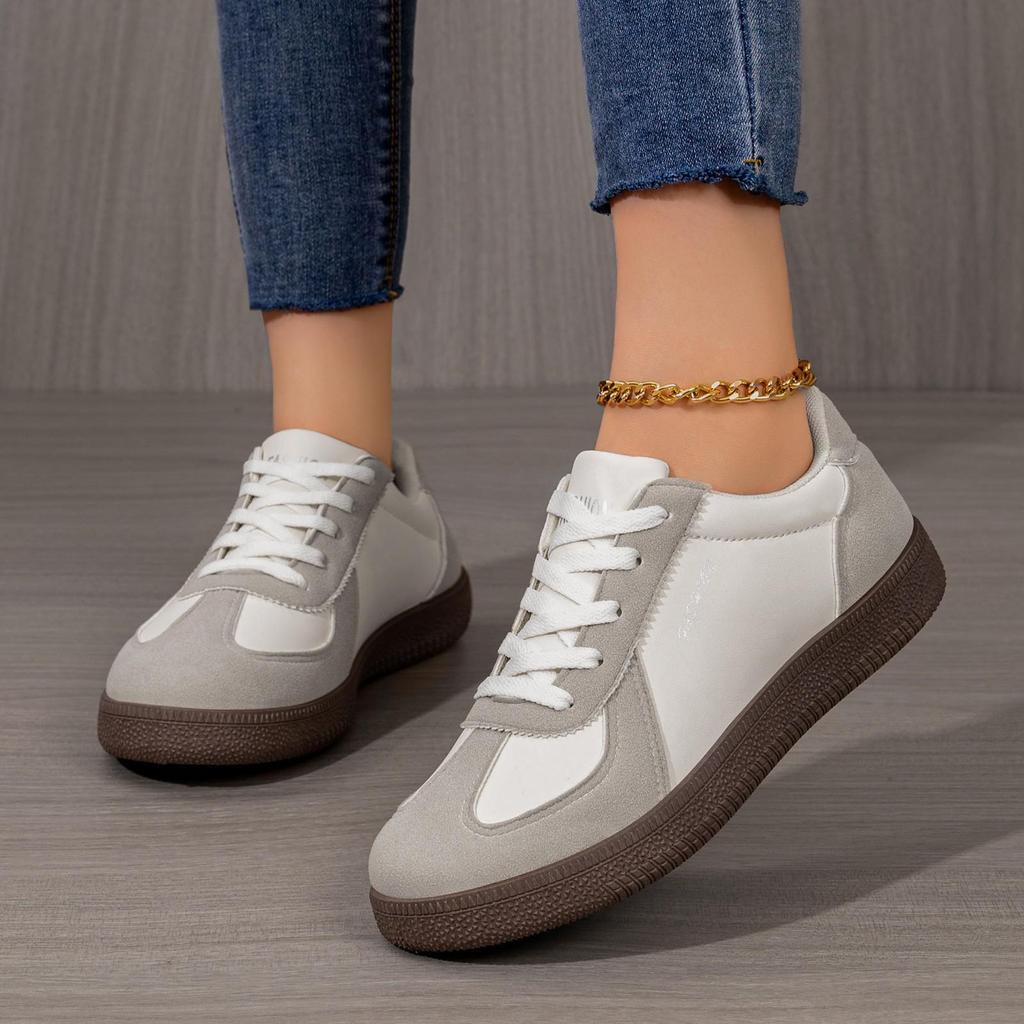 Leichte Frühlings-Freizeit-Damenschuhe in einfarbiger deutscher Stilrichtung, vielseitig, weiß