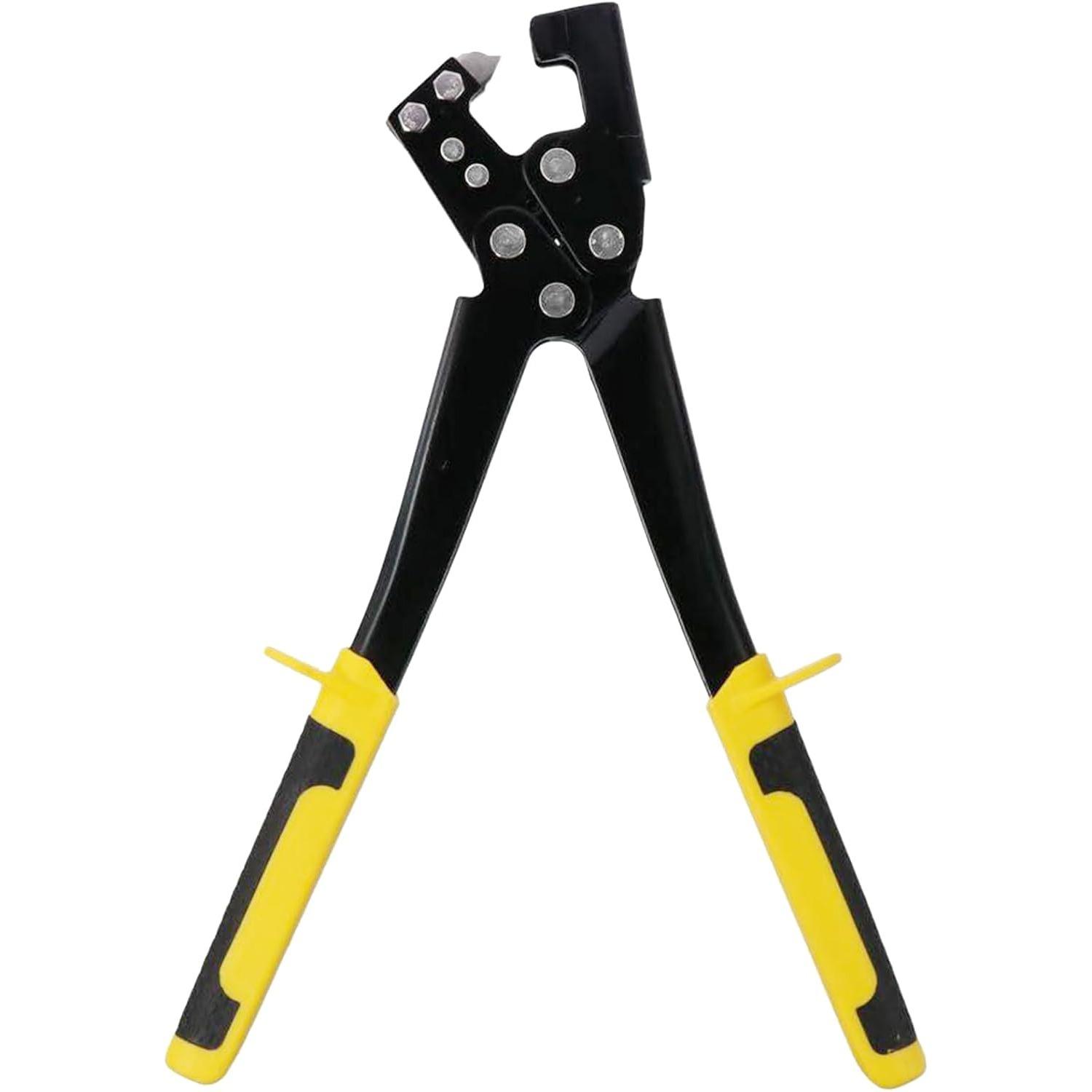 Hand Steel Stud Crimper for Wall Thickness of 0.5-0.8MM, High Strength & Effort Keel Metal Punch Lock Drywall, Light Keel Fixed Punching Pliers Tool жёлтый
