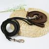 1,2-2,1m Echte Leder Hundeleine mit Haken Haustier Laufen Training Braune Schwarze Farben für Mittlere Große Haustiere Schäferhund Greyhound