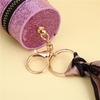 Trendy Glitter Cylindrical Coin Purse Mini Lipstick Pouch With Scarf Keychain Portable Earphone Storage Bag For Women Gifts