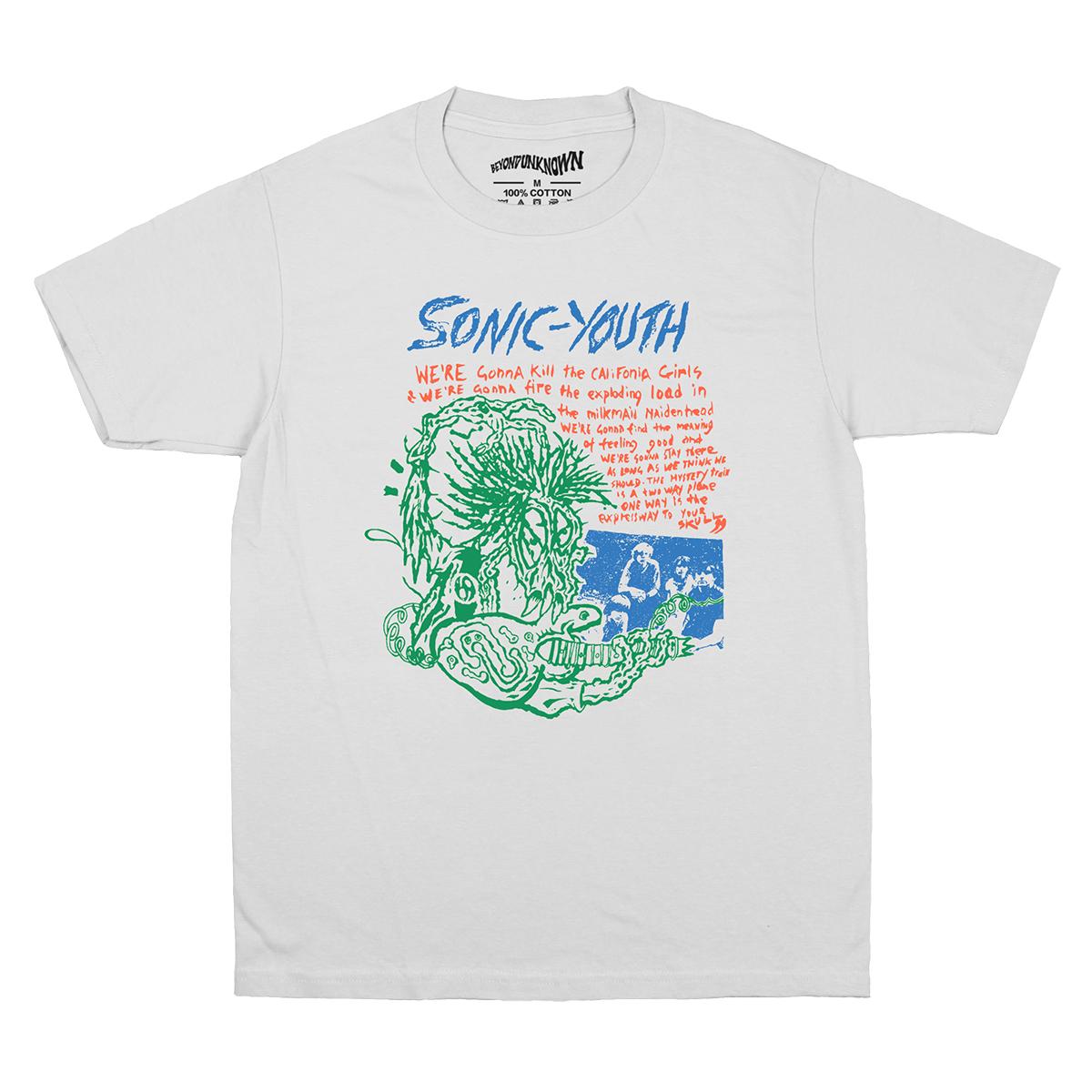 

Sonic Youth TShirt ExperiUnisextal Grunge Pixies Band White Gift Unisexs Clothing Short Sleeves gTop Loose Summer Cotton Tee Shirt S
