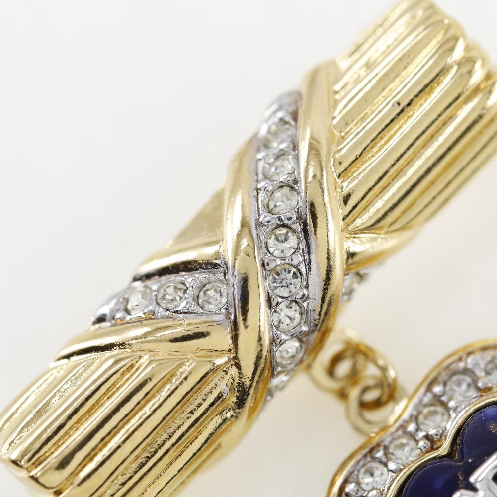 NINA RICCI heart Brooch Plated Gold/Rhinestone heart 10.1g Women Used