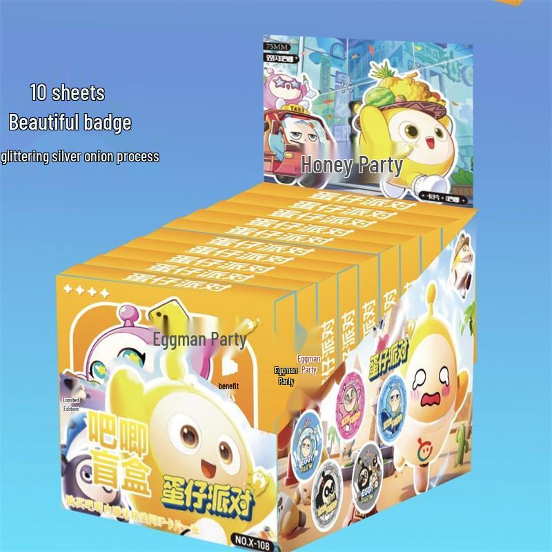 Anime LABUBU Fanmade 75MM Blind Box Button Badge - Double Flash Tinplate Laser Design