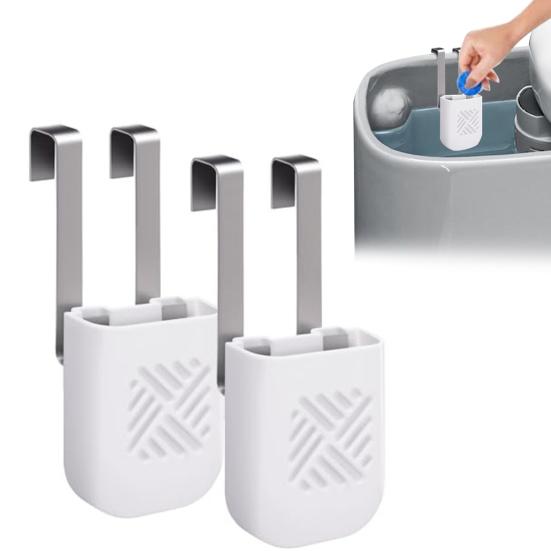 Toilet Tank Cleaning Tablet Holder Toilet Tank Bleach Tablet Bracket Hanging Toilet Bowl Cleaner Caddy for Blue Tablets Bleach Pods