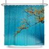 Chinese Style Plum Blossom Shower Curtain with Hooks Waterproof Polyester Bathroom Curtain Ink Painting for Home Decor 180x180cm